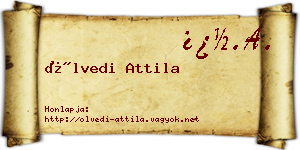 Ölvedi Attila névjegykártya